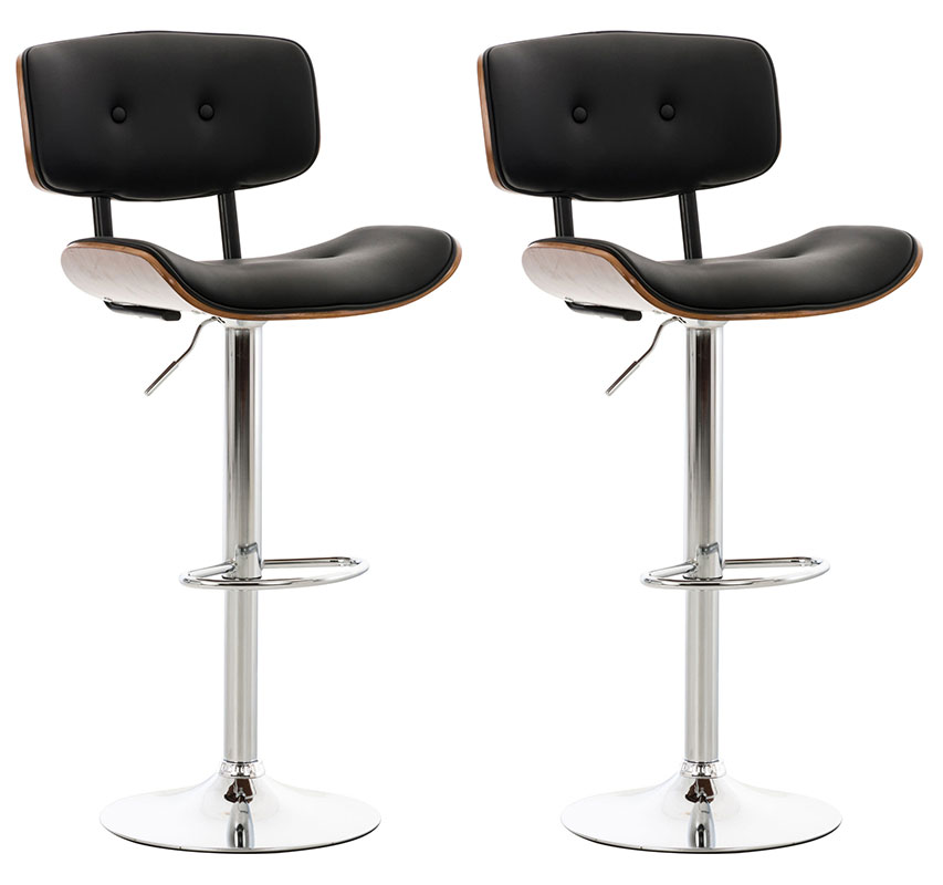 2er Set Barhocker Sarnia Kunstleder, walnuss/schwarz