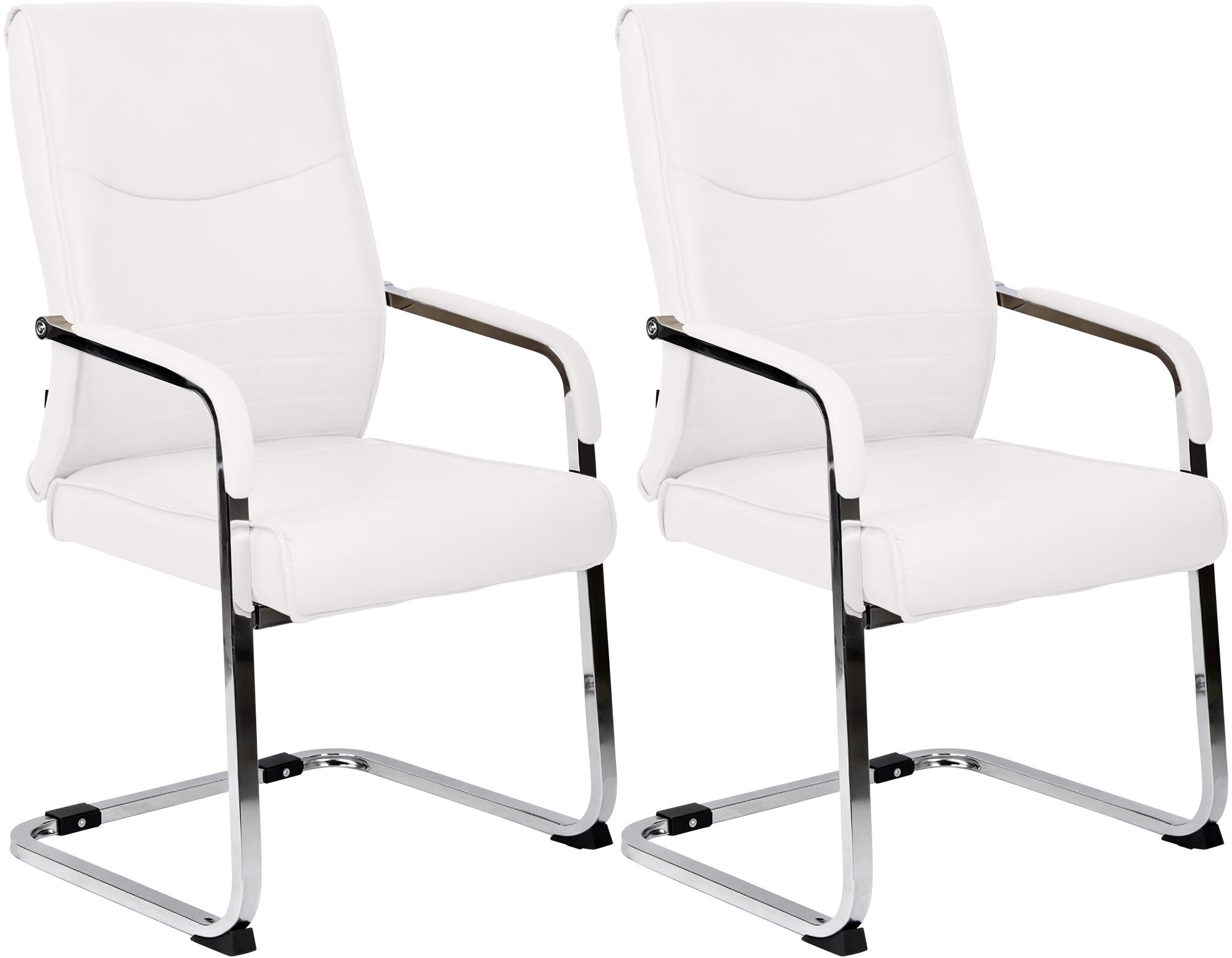 2er Set Besucherstuhl Hobart, weiß