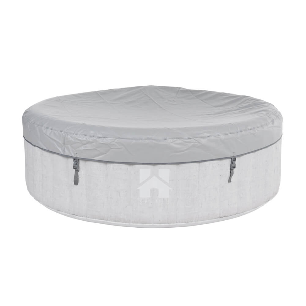 Outdoor Whirlpool inkl. Kissen, Getränkehalter und Sonnendach SPLASH - Ø208 cm 6 Personen Beton