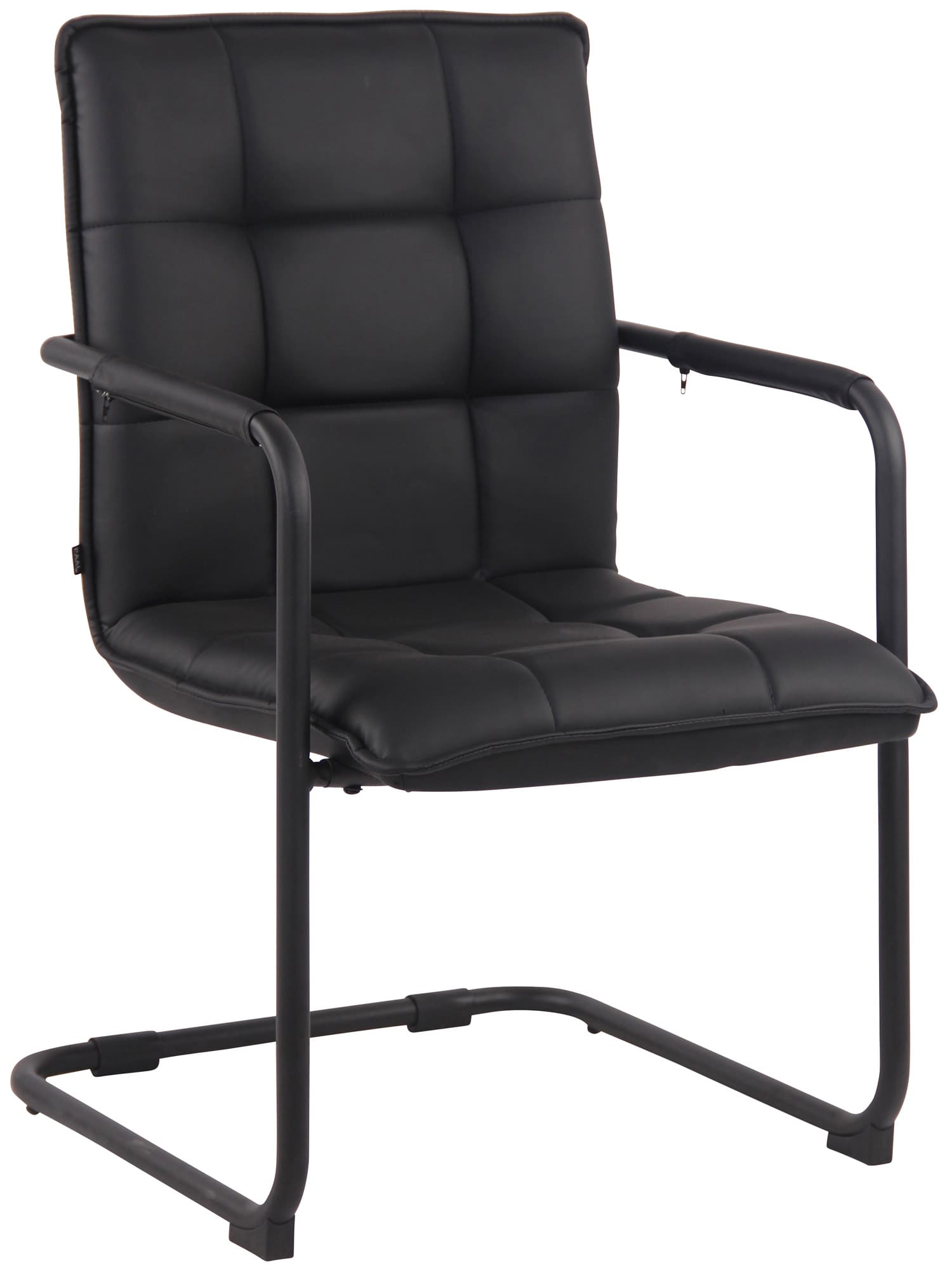 2er Set Besucherstühle Gandia Kunstleder schwarz, schwarz