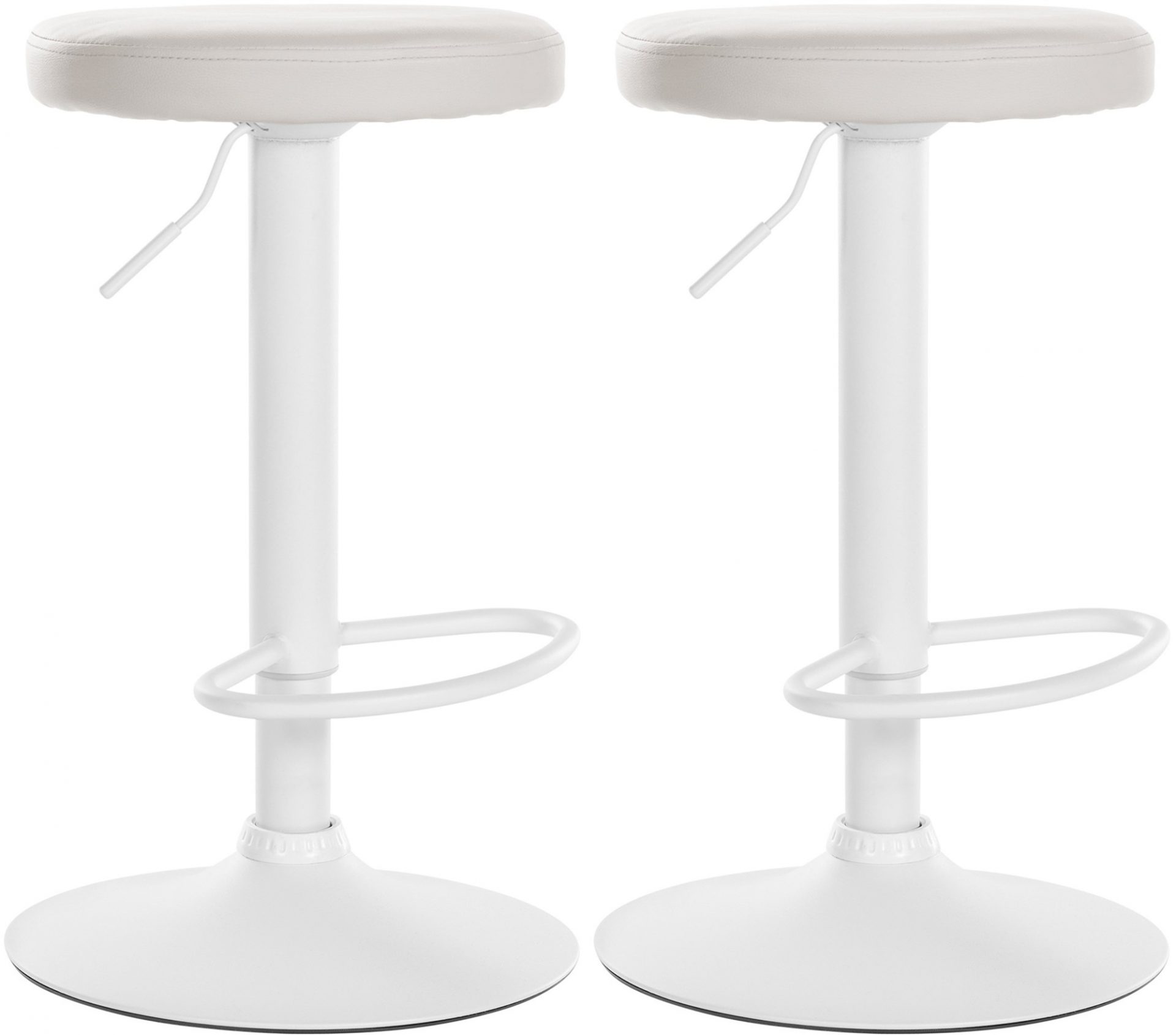 2er Set Barhocker Ponte Kunstleder weiß, weiß