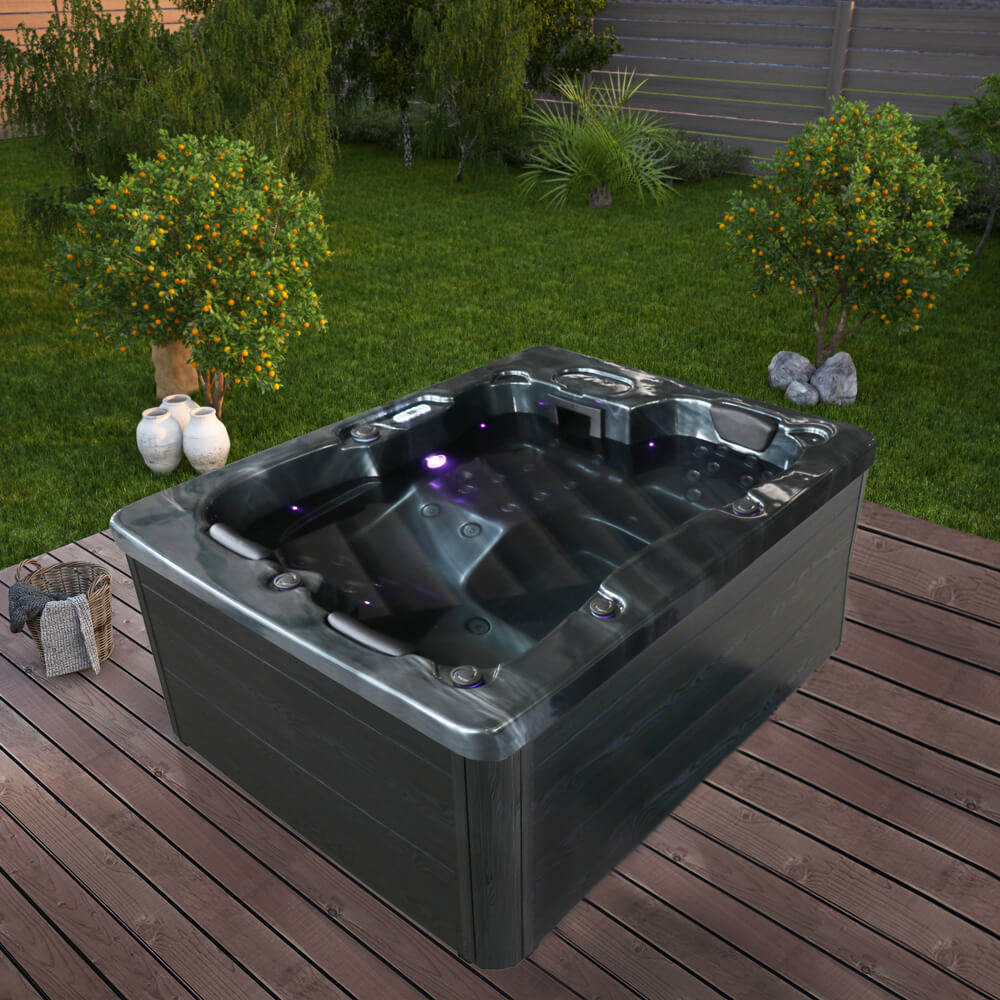 Outdoor Whirlpool BLACK MARBLE PURE - 210 x 160 cm für 3 Personen