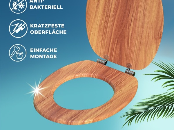 Toilettensitz Holz mit Absenkautomatik MDF