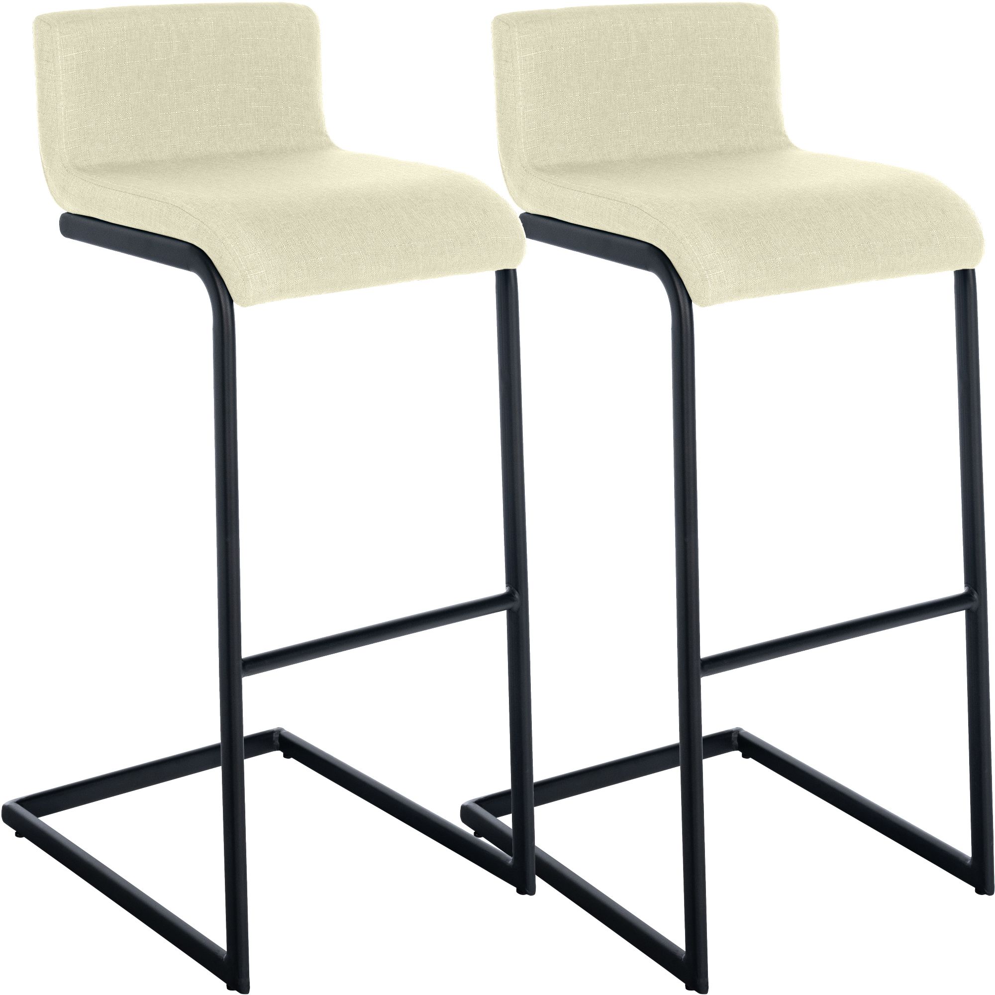2er Set Barhocker Newport B Stoff, creme