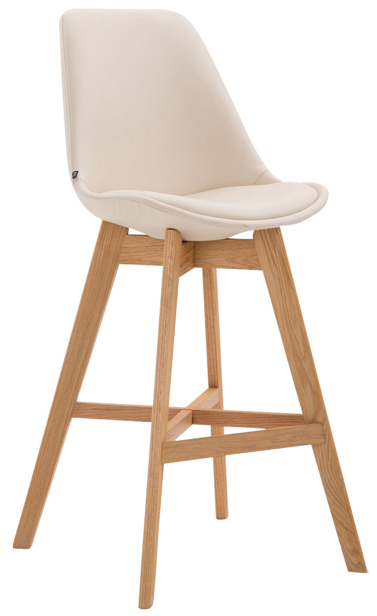 2er Set Barhocker Cannes Kunstleder natura, creme