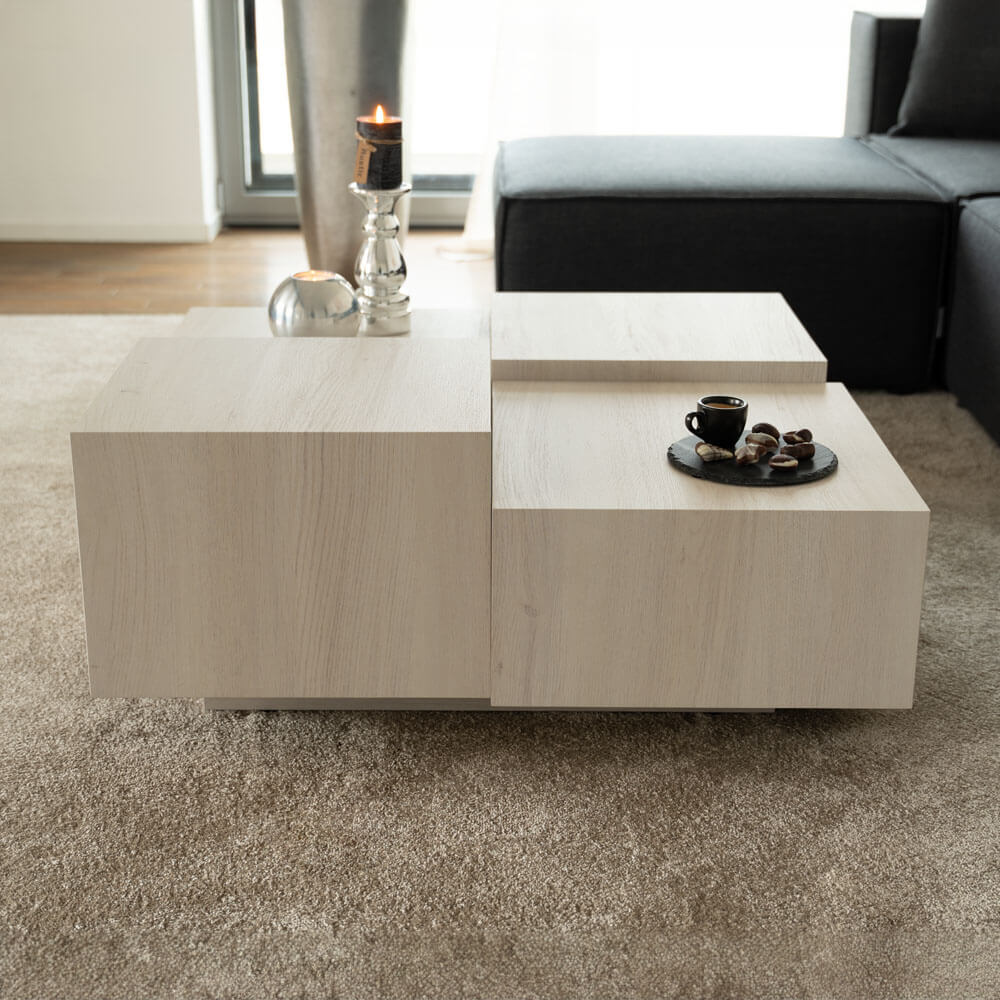 Couchtisch mit Schwebeeffekt NAYELI – 96 x 96 cm Beige