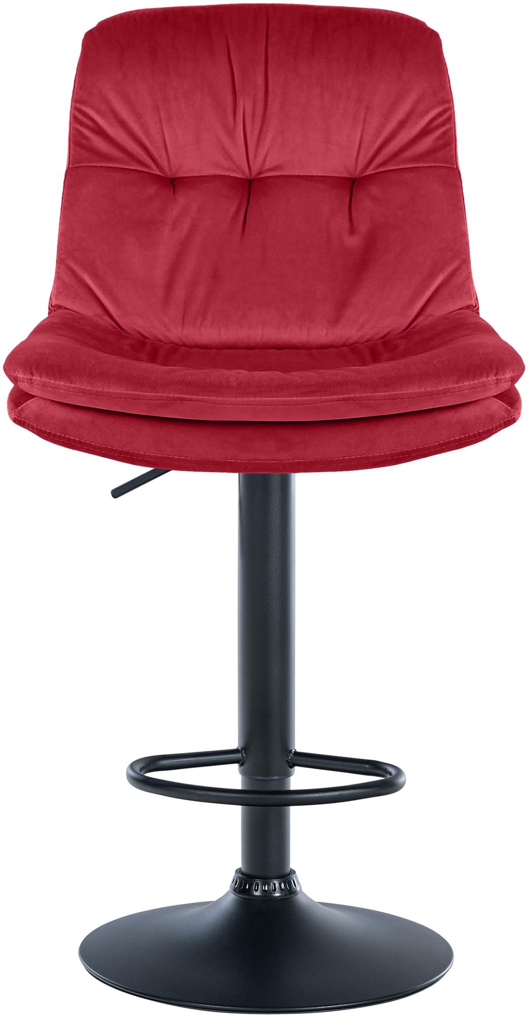 Barhocker Laurel Samt schwarz, rot