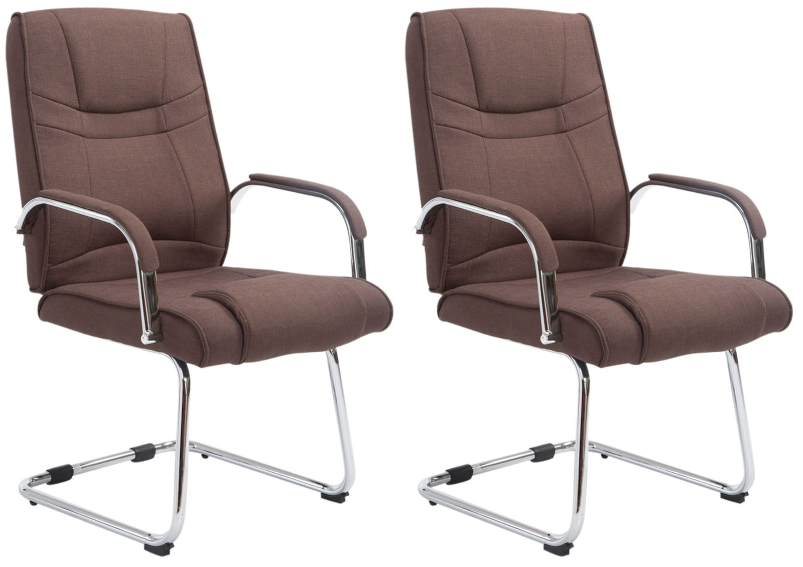 2er Set Stühle Attila Stoff, braun