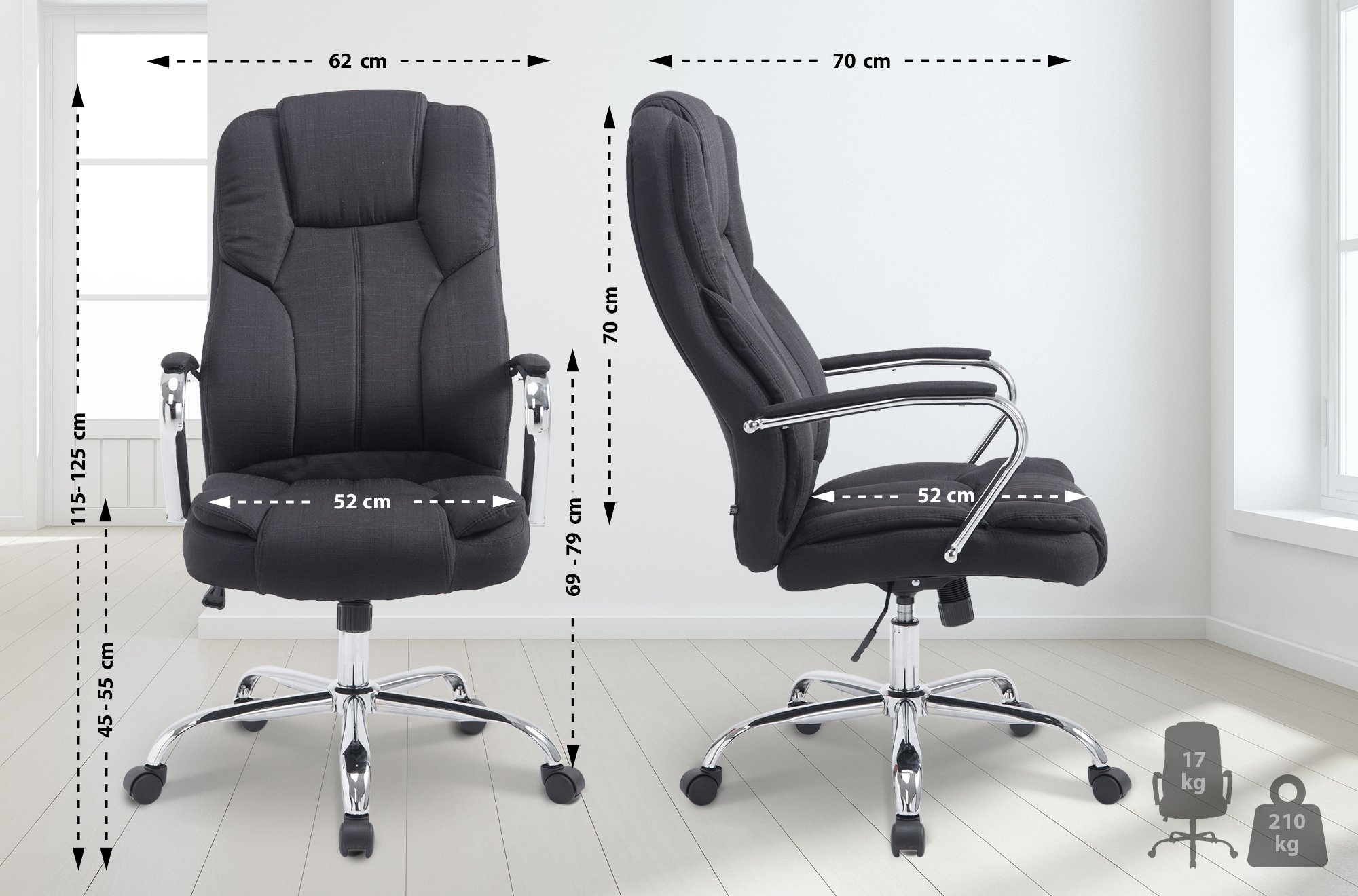 Bürostuhl BIG Xanthos Stoff, schwarz