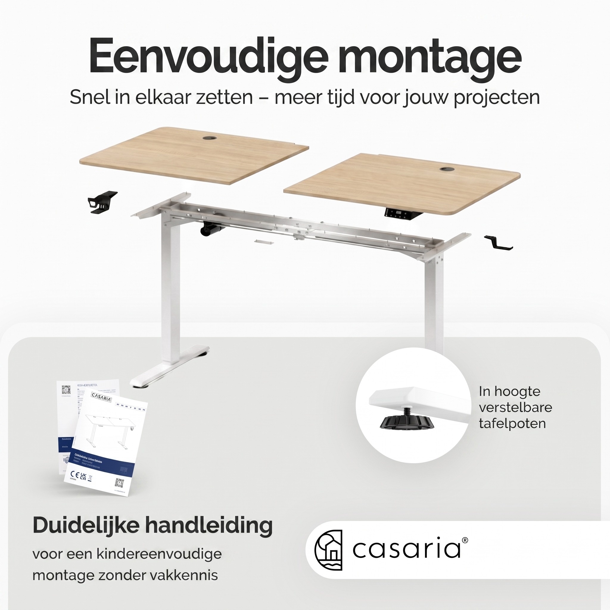 Höhenverstellbarer Schreibtisch Beige 140x60x73-118cm