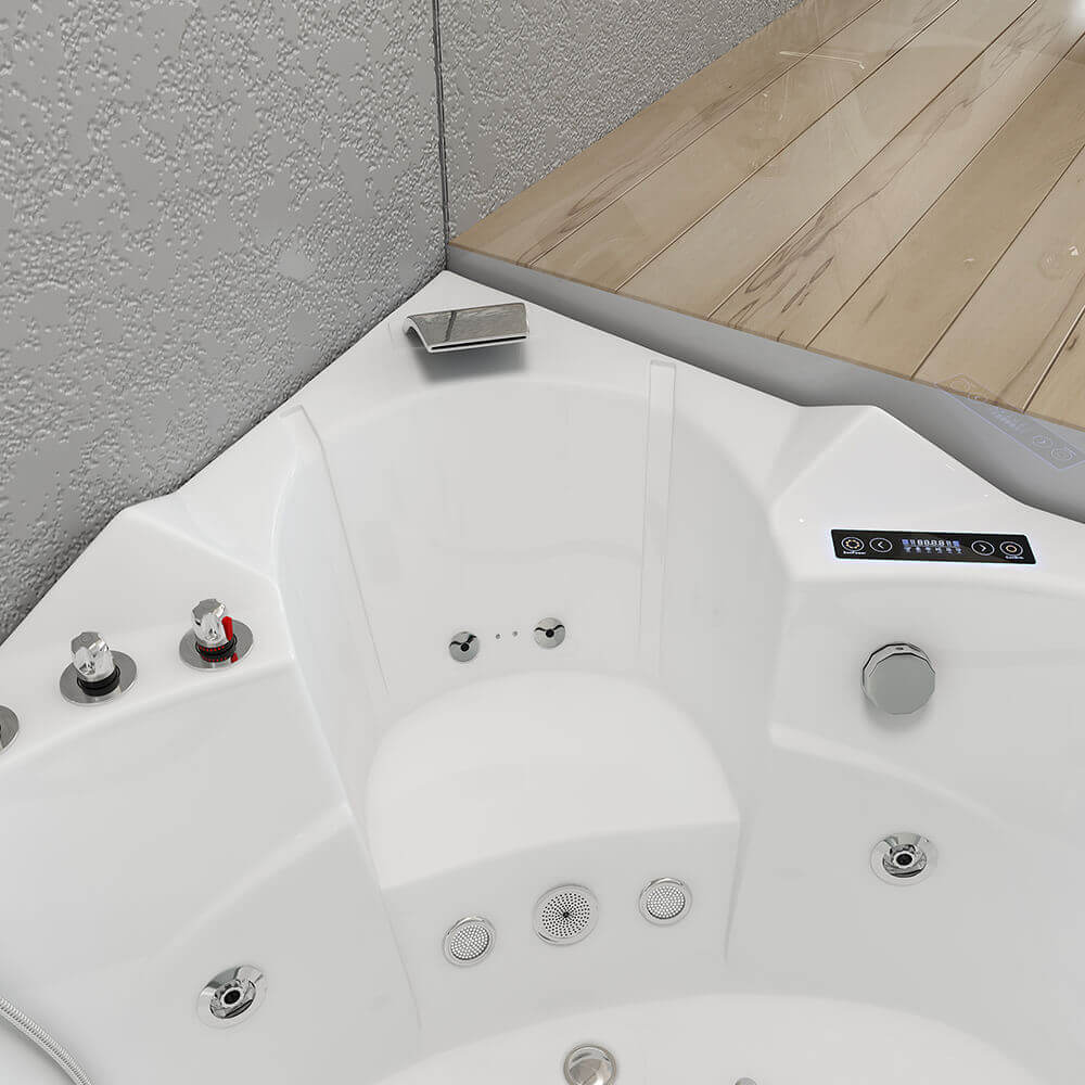 Whirlpool Badewanne mit Lichttherapie LAGUNA L KOMPAKT - 140 x 140 cm