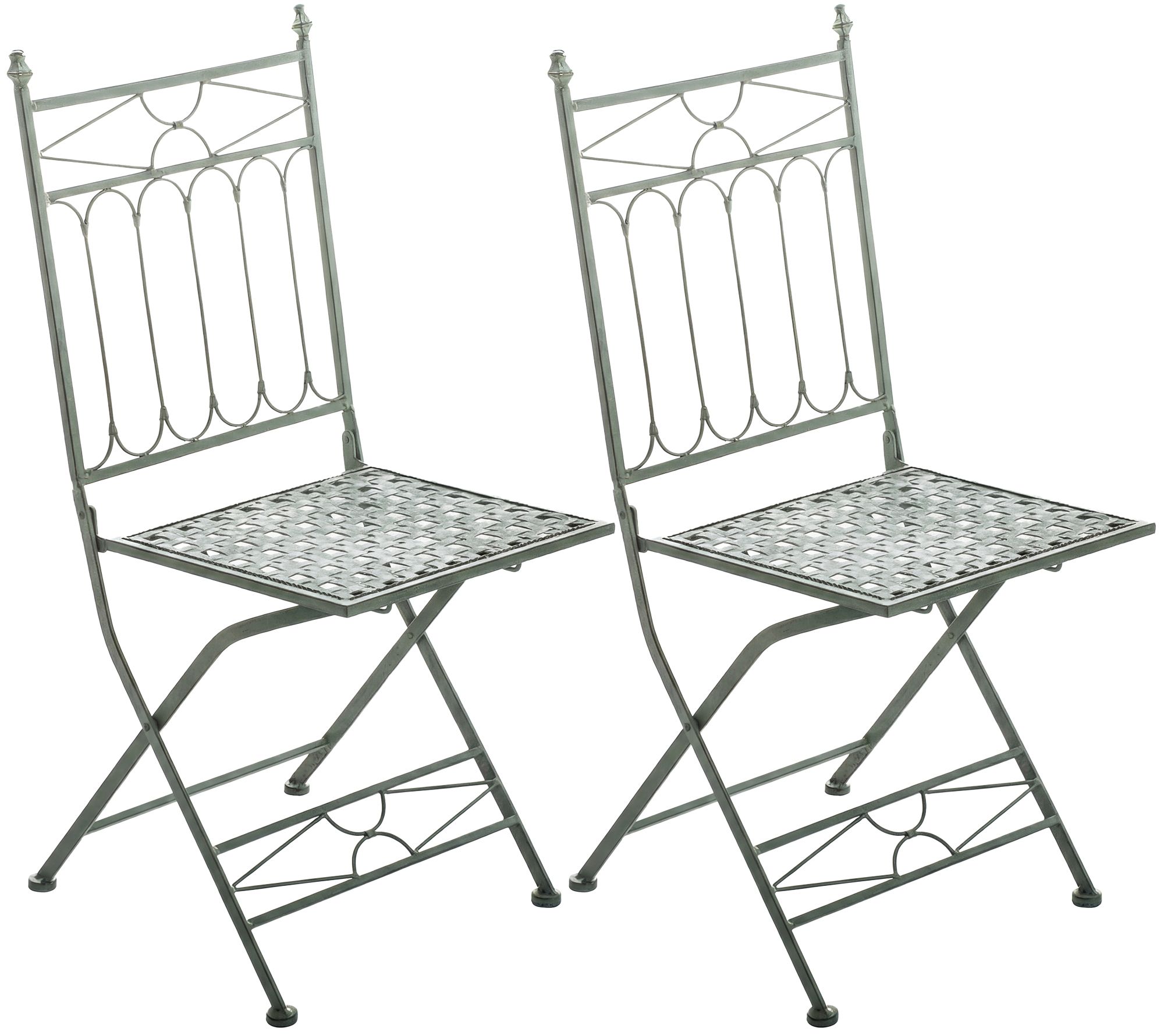 2er Set Klappstuhl Asina, antik-grün