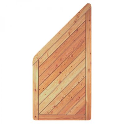 SKAGEN-Serie Lärche ECKE, 90 x 180/90 cm, Rahmen 44/88 mm, Profilbretter 18/125 mm