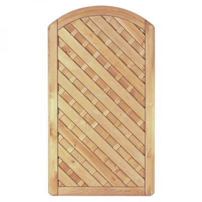 Maxi-Diagonal Bogen Tor 100 x 180/160 cm, Rahmen 45/90 mm, ohne Beschlag, kdi grün, Lamellen geriffelt & geschraubt