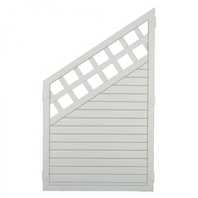 LIGHTLINE KS-Zaun Ranki, 90 x 150/90 cm, ECKE links, Füllung weiß / Rahmen weiß