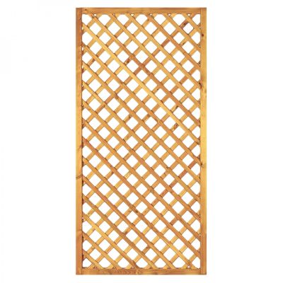 Diagonal-Rankzaun 90 x 180 cm, MW 6 x 6 cm, Rahmen 45/45 mm, kdi grün, Leisten 12 x 30 mm, genagelt