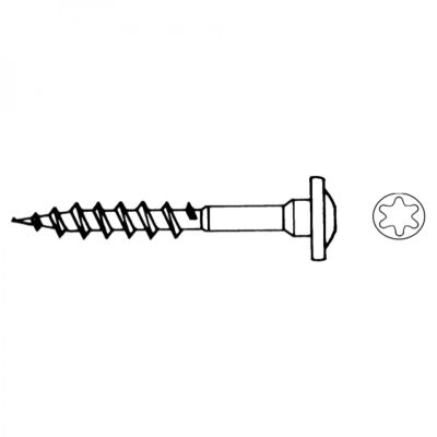 Schraube für Bodenhülsen, 7,0 x 50 mm, Strongi RSS, Paket á 4 Stück, Stahlbeschichtet