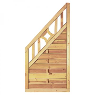 Antikzaun-Serie Ecke, 90 x 180/90 cm, kdi-grün, Rahmen 45/68 mm, Lam. genutet, geschr.