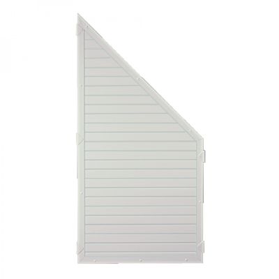 LIGHTLINE KS-Zaunelement, 90 x 180/90 cm, ECKE links, Füllung weiß / Rahmen weiß
