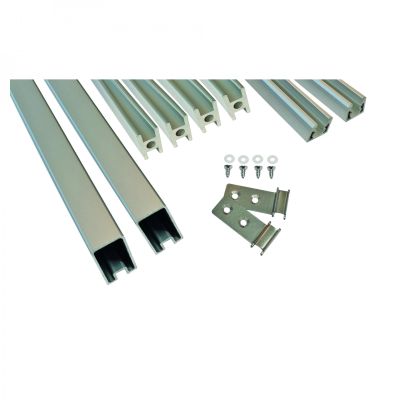 FARÖ-Serie HPL-Steckzaunsystem, Leistenset SILBER, Start-,Mittel- & Abschlussleisten