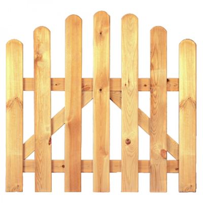 HEIKO-Gartentor Bogen 100 x 80/95 cm, Latten 20/90 mm, glatt, kdi grün, Riegel 25/70 mm, ohne Beschlag