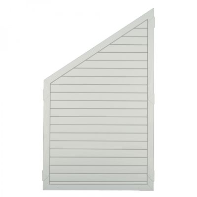 LIGHTLINE KS-Zaunelement, 90 x 150/90 cm, ECKE links, Füllung weiß / Rahmen weiß