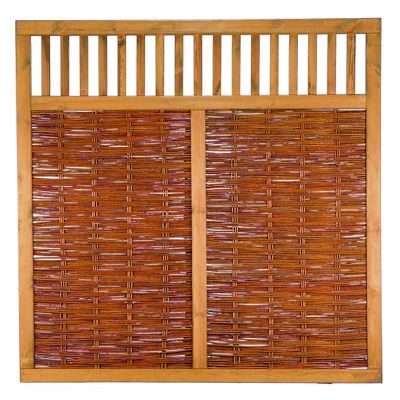 VESUV Weidengeflechtzaun 180 x 180 cm, braun gebeizte Weide