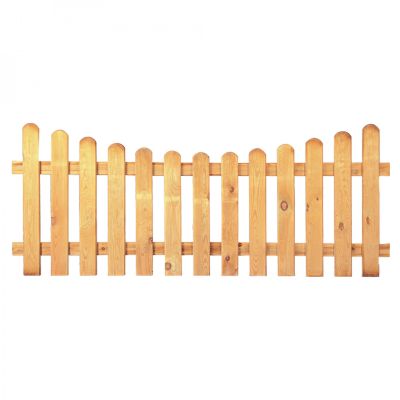 HEIKO-Gartenzaun Tiefbogen 200 x 80/65cm, Latten 20/90 mm, glatt, kdi grün, Riegel 25/70 mm