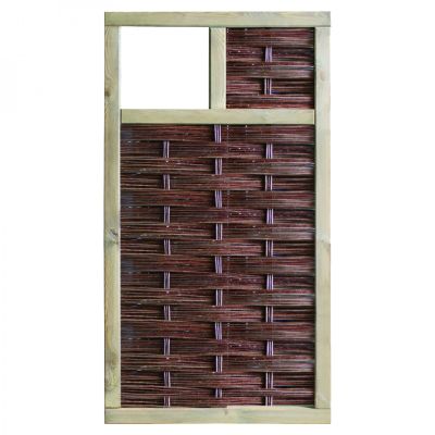 LABO-3D Weidengeflechtzaun, 94 x 180 cm, 1 Fenster oben, Rahmen 70 x 35 mm