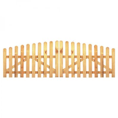 HEIKO-Gartentor Bogen 300 x 80/100 cm, Latten 20/90 mm, glatt, kdi grün, Riegel 25/70 mm, ohne Beschlag