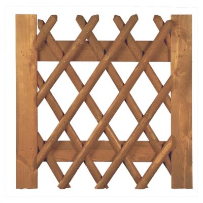Jägerzaun Tor 100 x 100 cm, Latten 55 mm, kdi braun, ohne Beschlag, ohne Pfosten