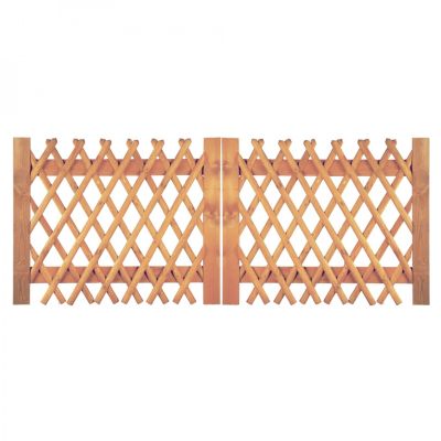 Jägerzaun Doppeltor 300 x 120 cm, Latten 55 mm, kdi braun, ohne Beschlag, ohne Pfosten