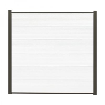 ELZE-Serie Zaunset, WPC-Steckzaunsystem, 1790 x 1760 mm, WEIß-coextrudiert, 6 Zaunlamellen