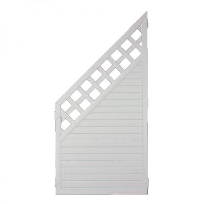 LIGHTLINE KS-Zaun Ranki, 90 x 180/90 cm, ECKE links, Füllung weiß / Rahmen weiß